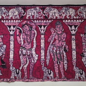 Wall Hanging RARE Exotic Concubine Wall Art Original Batik Hand Painted 104&quot;W x 68&quot;T Free Shipping