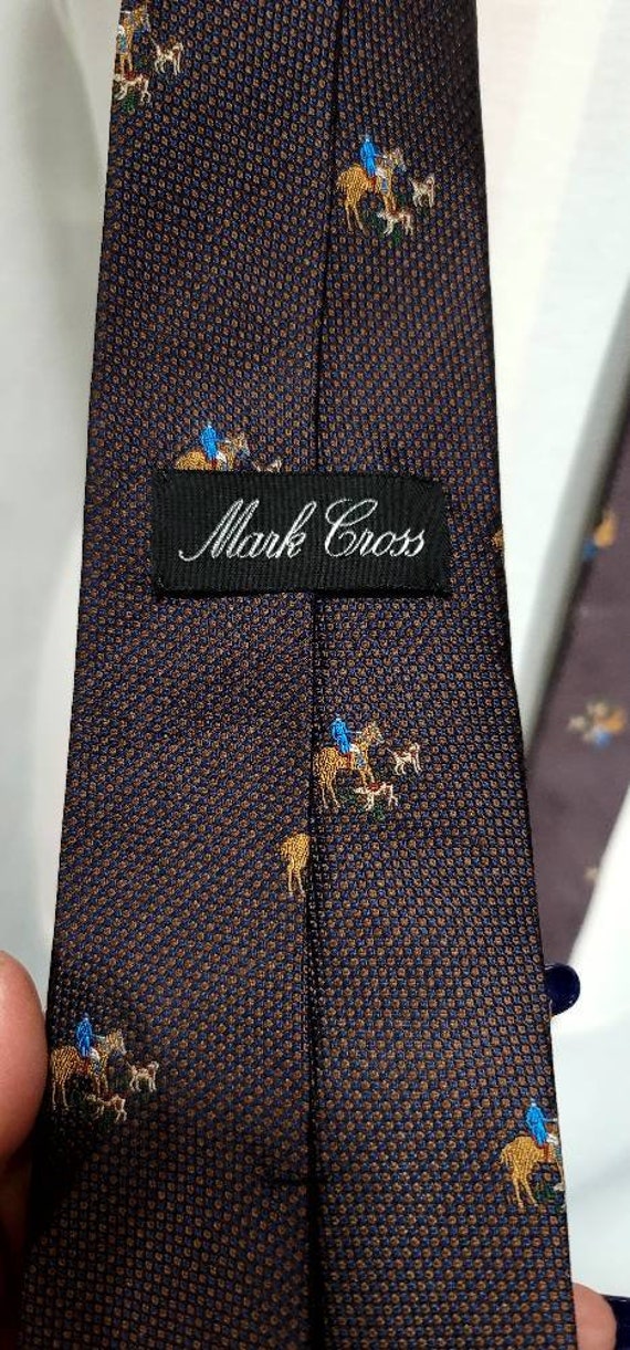 Mark Cross Men Tie 100% Silk Necktie Hunter And D… - image 3