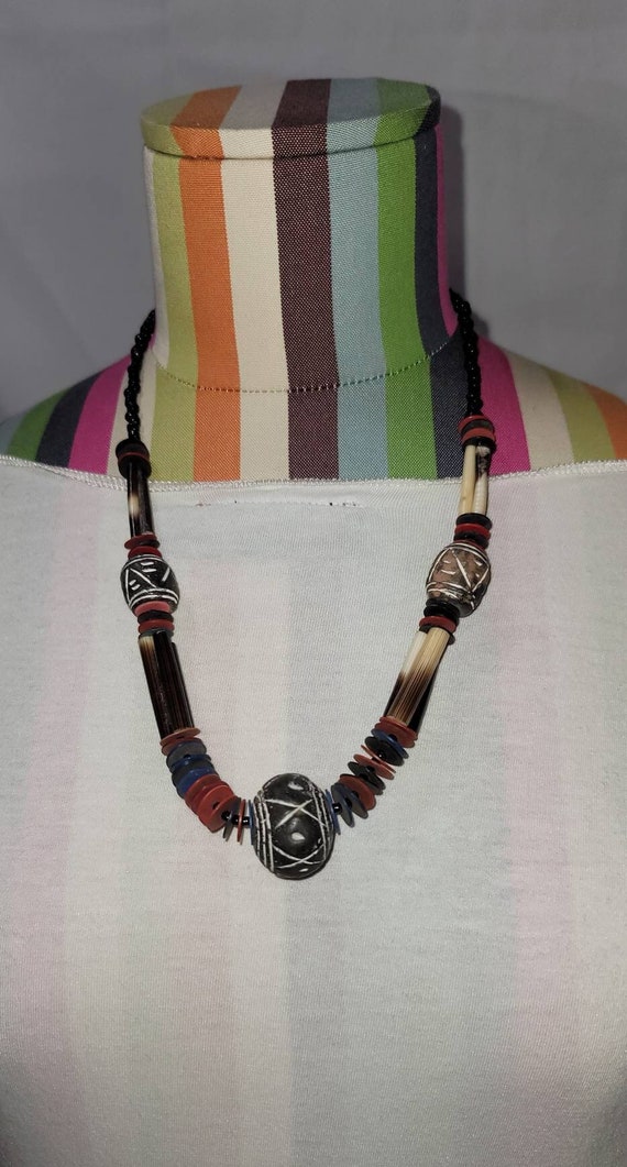70's Choker Women African Necklace Hand Made Ethni