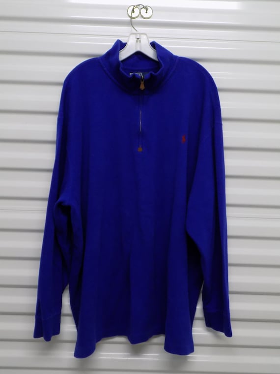 POLO Men Pull Over Shirt polo Ralph Lauren Blue Shirt Velour Men