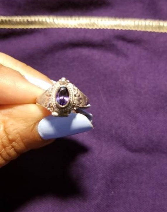 Women Ring POISON Silver Ring Amethyst Gemstone Po