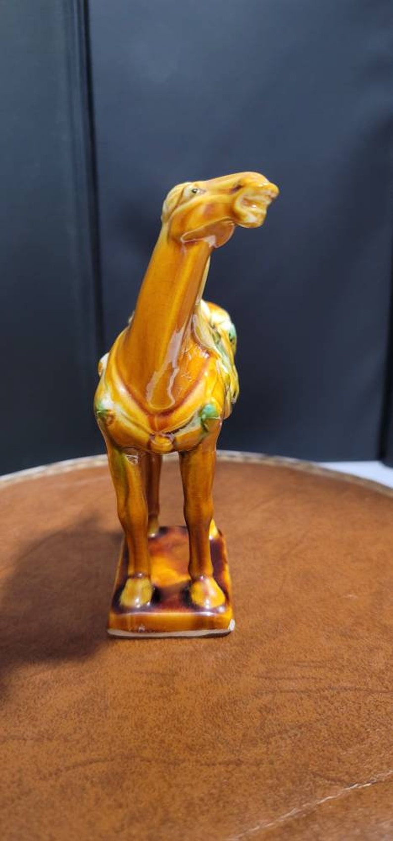 Vintage Tang Horse Figurine W/sancai Drip Style Glaze Tang Horse
