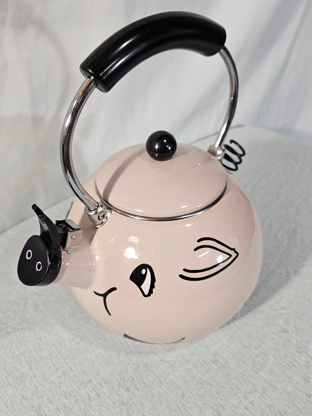 KAMENSTEIN Vintage Pink Pig Kettle Enamel WHISTLING Pig Tea Etsy