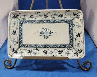 Antique Porcelain Tray JAPANESE Signed Tray Cobalt Blue and White Tray Suchi Tray Serving Tray Med. Size Tray Antique Tray Free Shipping