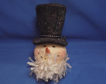 Snowman Old World Christmas Ornament RARE Extra Large Snowman Ornament Black And White Free Shipping