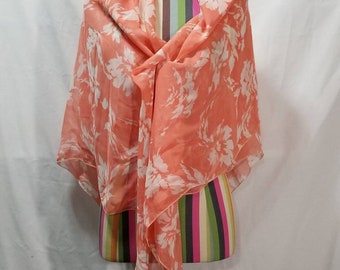 Women Scarf Peach And White EXTRA Large Scarf Soft And Classy Head Scarf Free Shipping