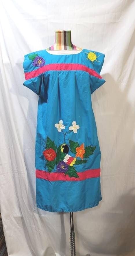 mexican embroidered maternity dress Diana Floral Embroidered Mexican Dress- Vestido Mexicano Bordado main image 0