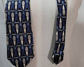 EMILIO BRUANO Tie Geometric Theme Necktie Multi Color 100% Silk Neckwear Free Shipping
