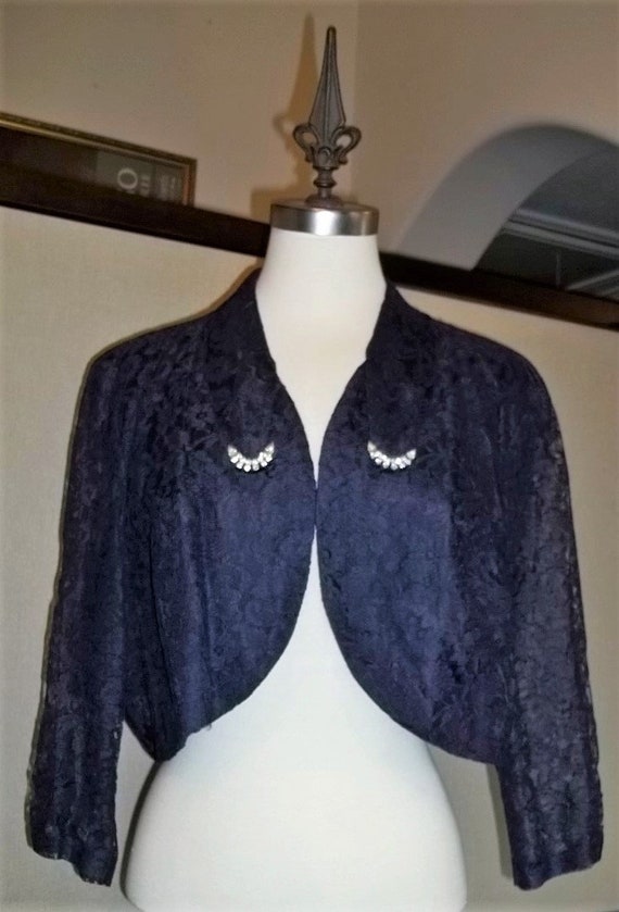 Women Jacket 40's Lace Waist Jacket Lace Bolero Ja