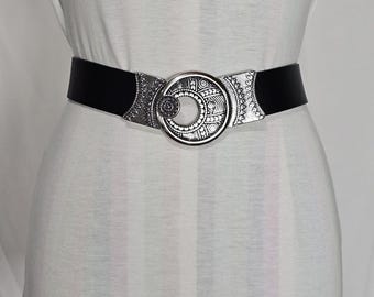Chicos Boho Belt, Black, Tan, Stretch Belt - Etsy display picture 2