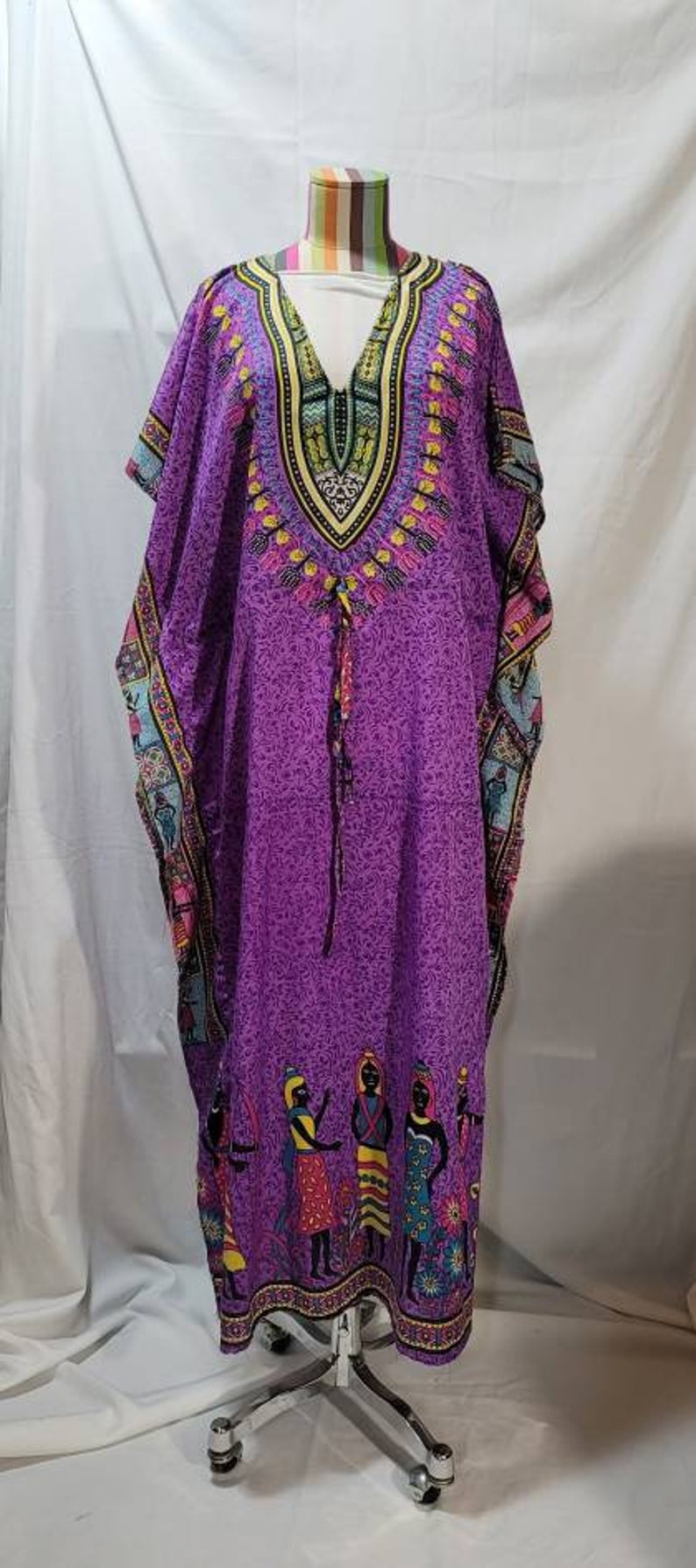 Women Kaftan Purple Muumuu Purple Lounge Dress African Theme Maxi Dress women-kaftan-purple-muumuu-purple-lounge-dress-african-theme-maxi-dress
