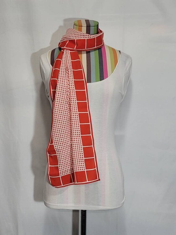Vera Neumann Scarf Long Vera Neck Scarf Red And White Free Shipping