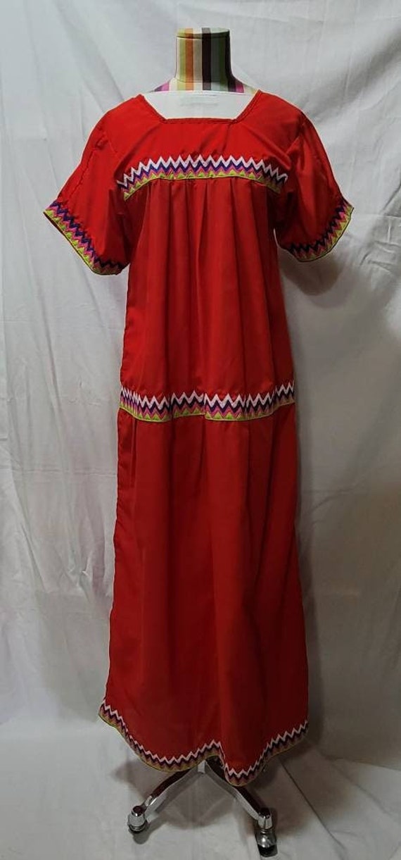 Mexican Dress Red Lounge Maxi Dress One Size Mater