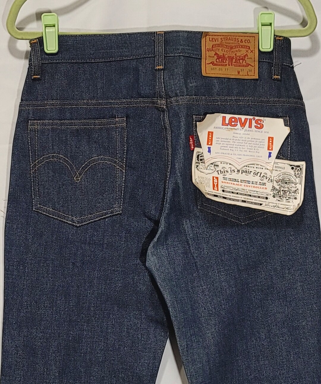 Vintage Levis 517 Big E Jeans 36x30 1960's Talon Zip Rare