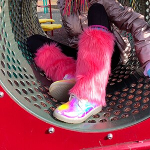 CHILDRENS LEG WARMERS - Faux fur Leg Warmers - Faux fur Boot Covers - Custom leg warmers - Custom Halloween costume - Childrens Accessories