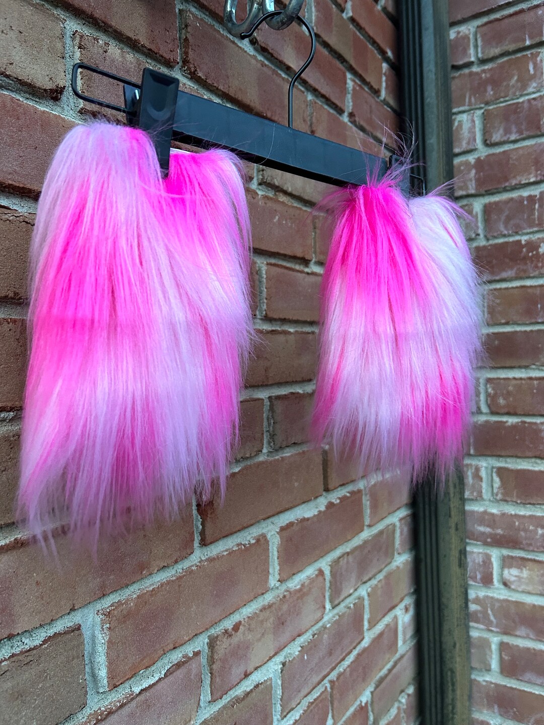 CHILDRENS LEG WARMERS Tri Color Pink Childrens Faux Fur Leg Warmers