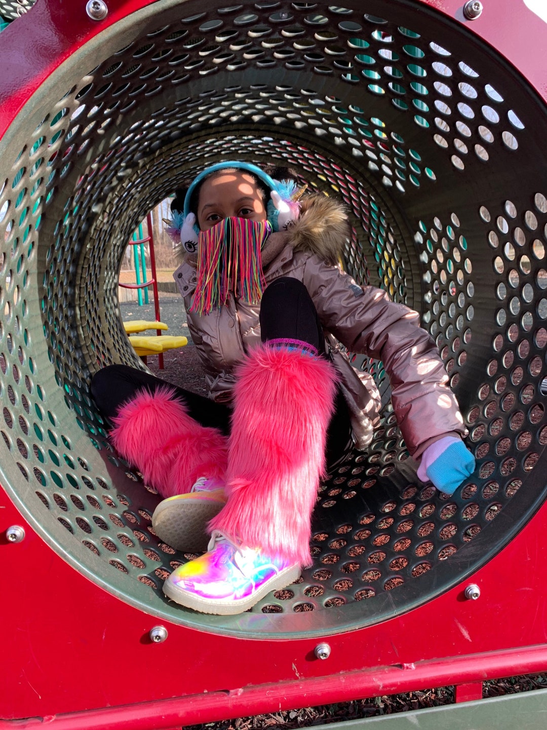 CHILDRENS LEG WARMERS Faux Fur Leg Warmers Faux Fur Boot Covers Custom