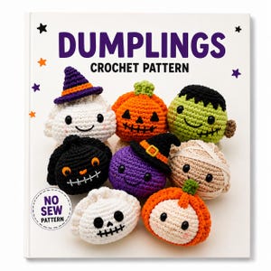 Halloween Crochet Dumpling Pattern Bundle (10 Characters), No Sew Beginner PDF