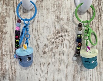 Upcycled Soda Bros Friend Keychain: Toy Charm Accessory