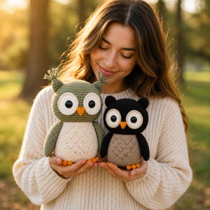 Woodland Owl Crochet Pattern PDF, Amigurumi Owl Pattern, Crochet Owl PDF, Beginner Crochet Toy, Stuffed Owl Plush, Instant Download