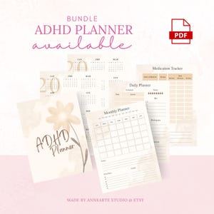ADHD Planner Bundle, Executive Function Workbook, Neurodivergent Focus Planner (PDF)