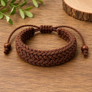 Crochet Braided Cord Bracelet Pattern PDF, DIY Adjustable Cord Bracelet PDF, Crochet Jewelry Pattern Download,
