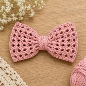 Crochet Hair Bow Pattern PDF, DIY Crochet Lace Bow Pattern, Lace Bow Crochet Design, Handmade Bow Tutorial, Easy Handmade Hair Accessory,
