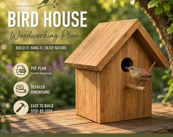 DIY-plattegronden voor vogelhuisjes | Stapsgewijze blauwdruk voor houtbewerking (pdf-download)