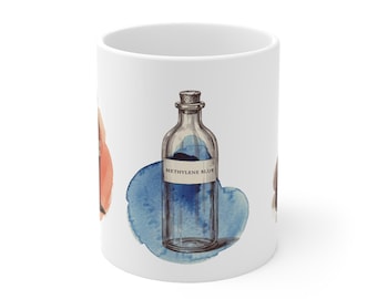 Histology Reagent Bottle Mug | Choose Your Stains | Histologist Gift | Lab Mug | Science Art Mug