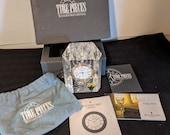 Vintage Waterford Lismore Leaded Crystal Clock In Original Box With Paperwork - Nieman Marcus Ten Year Anniversary Etched On Top