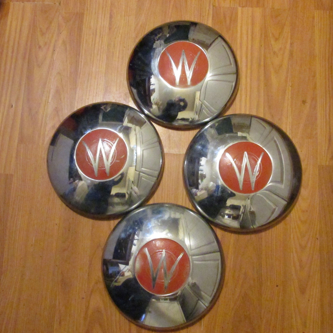 Vintage Jeep Willys Hubcaps Set Of Four Great Used Etsy