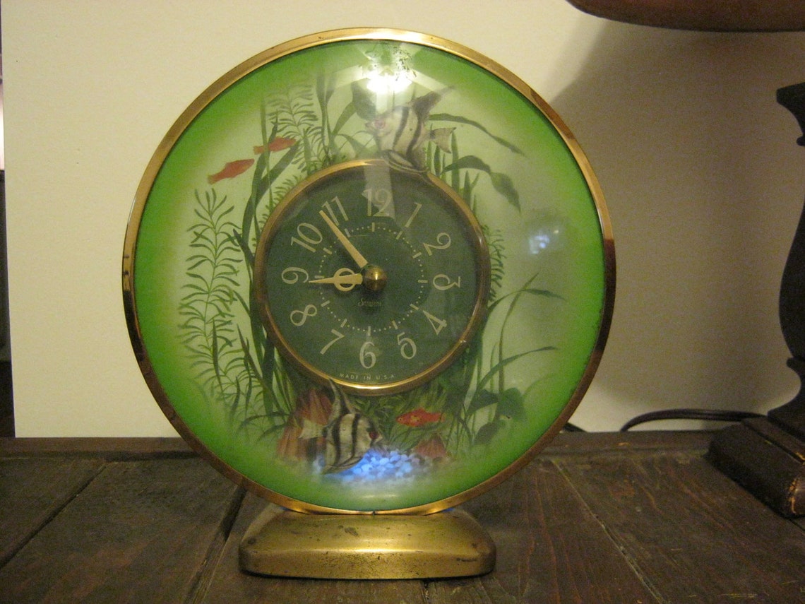 Vintage Retro 1950s Sessions Fish clock or Aquarium clock in Etsy