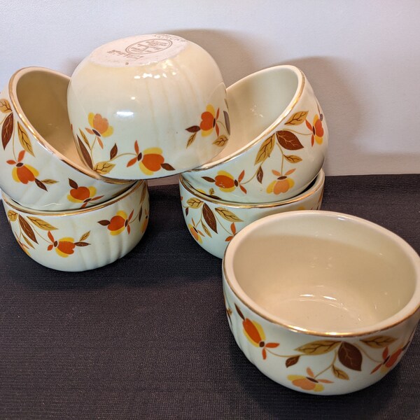 Hall Autumn Leaf Custard Cups Set of 6 - Jewel Tea China