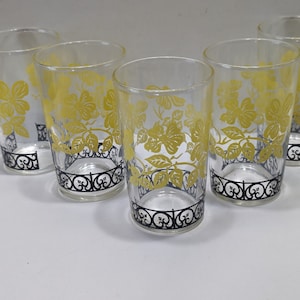 Swanky Swig MCM Juice Glasses - Set Of 5 - Federal Glass Company - Strong Graphics