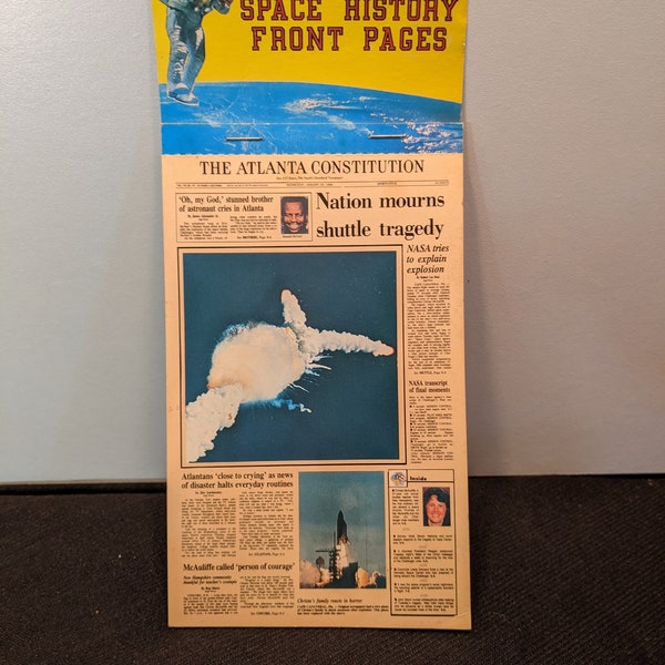 The Atlanta Constitution Space History Post Card Collection - Six Different Postcard Space History Headline Pages