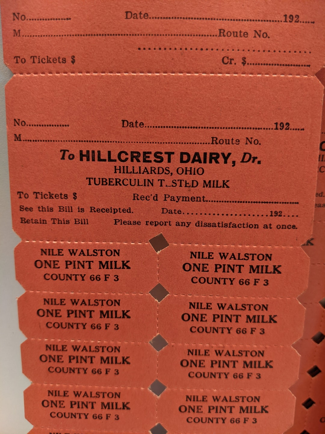 Vintage Dairy Milk Tickets Unused Set of Three Pages of Tickets 20