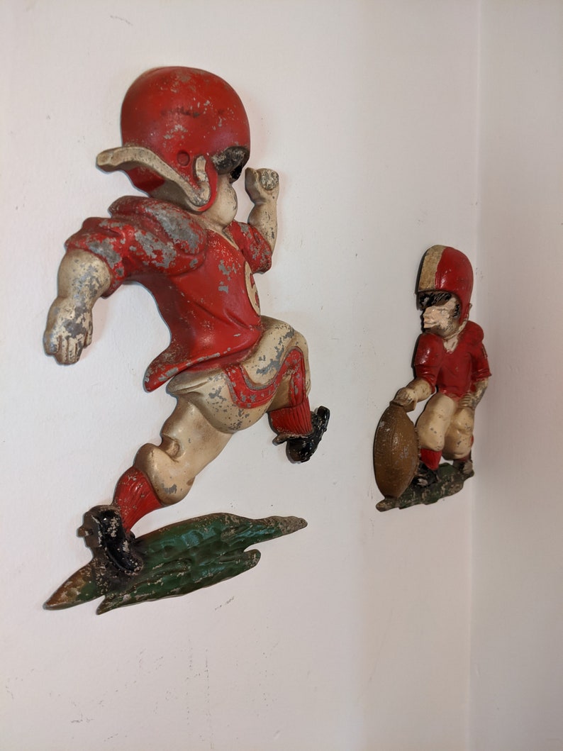 Vintage Sexton Wall Decor Very Cute Pee Wee Football Players With Great