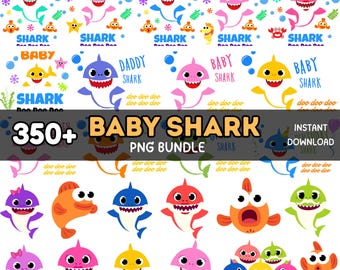 350+ haai verjaardag SVG-bundel, Ocean Party clipart PNG SVG eps jpg, kinder shirt ontwerpen, Cricut gesneden bestanden digitale download