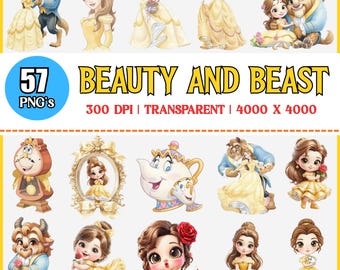 Skönheten och odjuret SVG, Belle PNG Clipart Bundle, Skönheten och odjuret SVG, omedelbar digital nedladdning, prinsesströja
