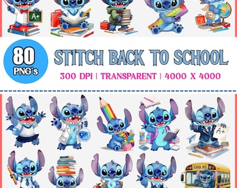 Stygn tillbaka till skolan PNG-paket, söta skol-PNG-designer, lärare-elev-PNG, sublimeringsdesigner för skolan, digital nedladdning