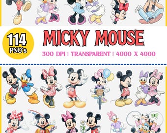 Musse Pigg akvarellmålning, söt Disney-väggkonst, utskrivbar konst, tecknad barnrumsdekor, färgglad barnrumskonst
