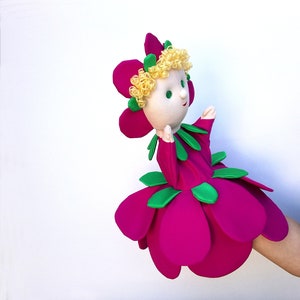 Flora, the flower fairy hand puppet Pink