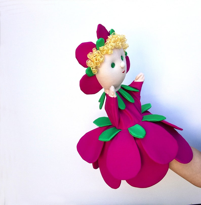 Flora, the flower fairy hand puppet Pink