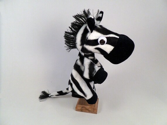 zebra hand puppet