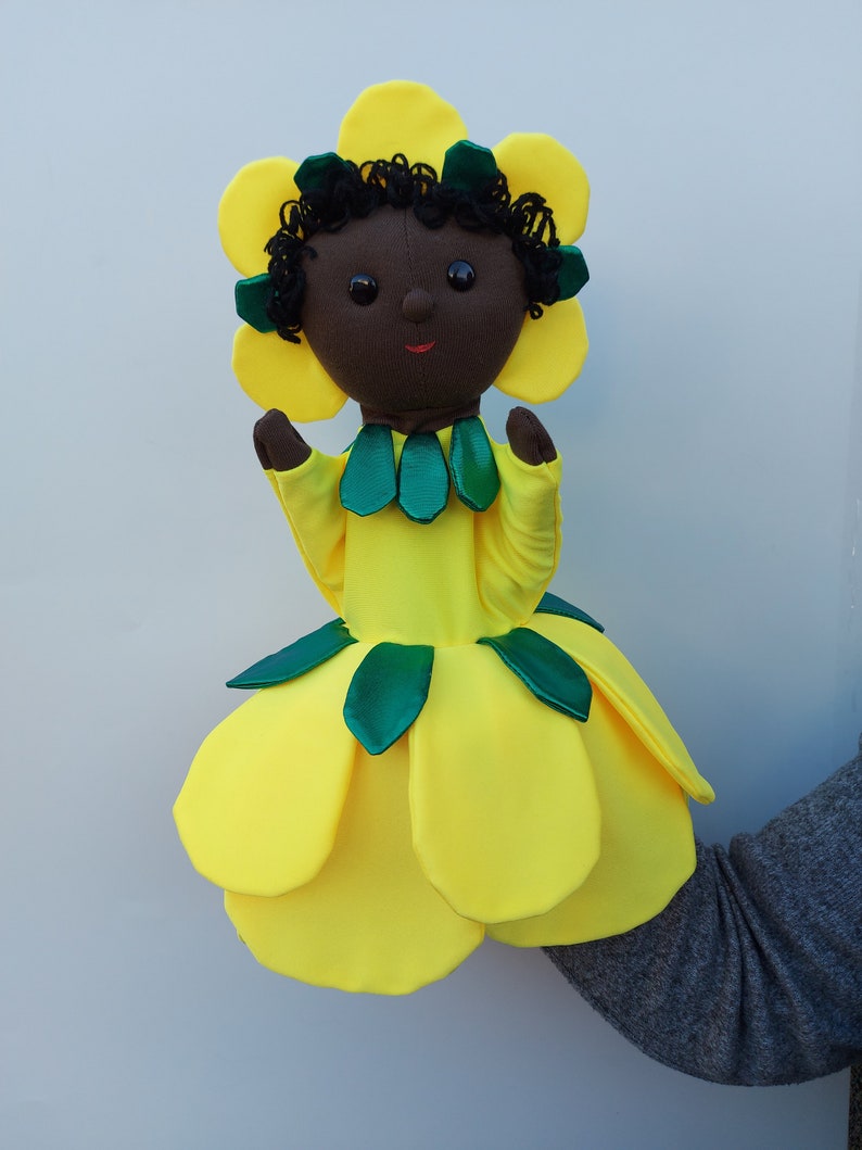 Flora, the flower fairy hand puppet Yellow