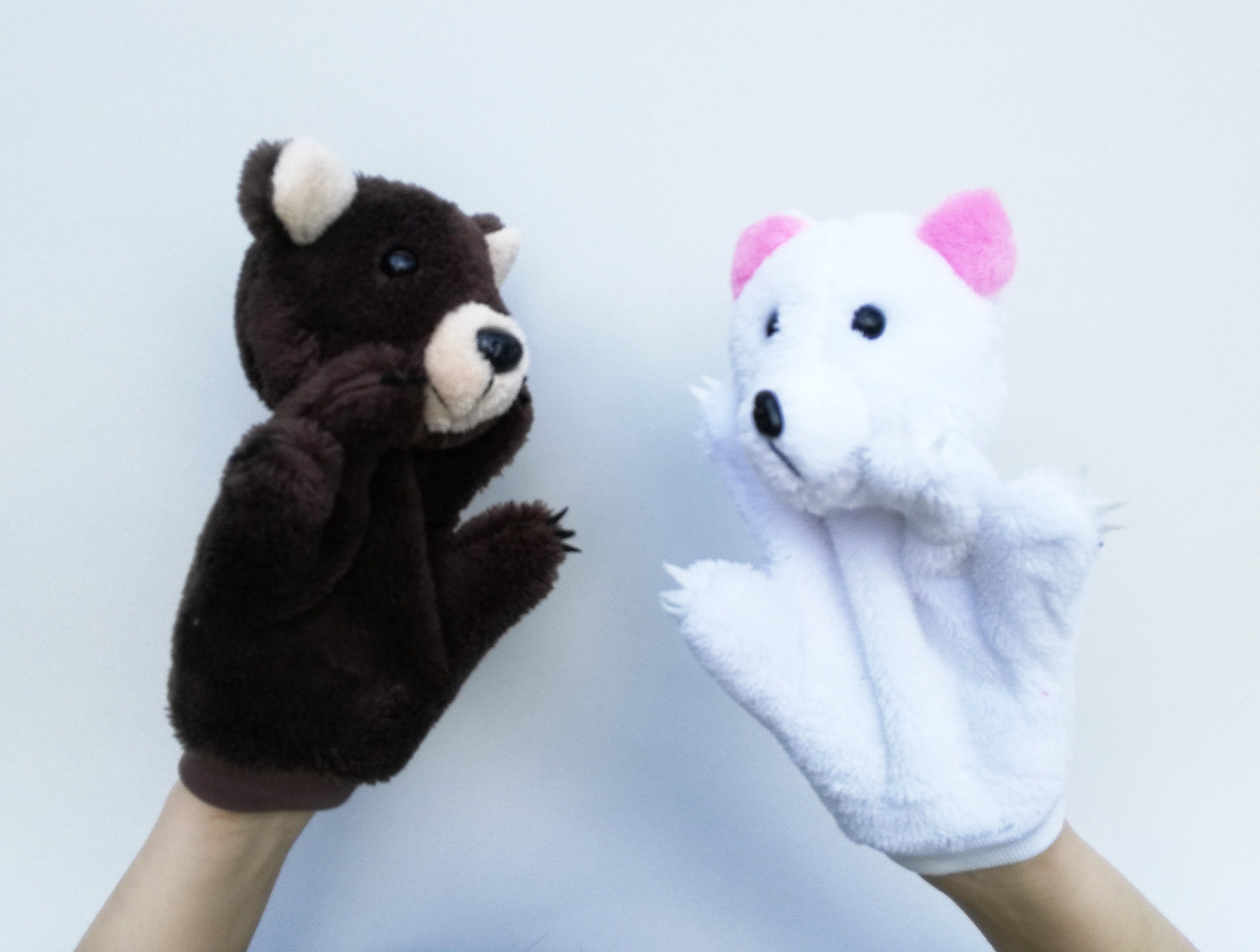 クマのベニーとホッキョクグマのポリー - ハンドパペット - Etsy 日本