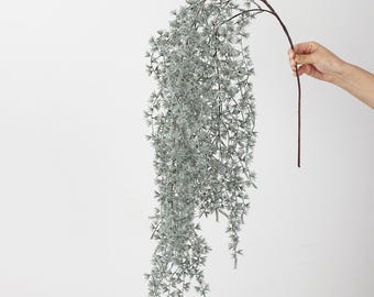 4 st konstgjorda silvervita hängande tallgrenar för juldekorationer, blomsterarrangemang och heminredning.