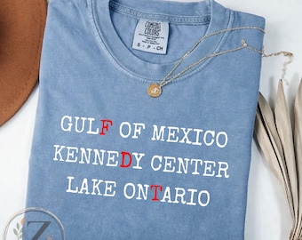 FDT Gulf Of Mexico Kennedy Center Lake Ontario Comfort Colors® Shirt, Anti-Tr*mp Pro-Democracy Activism Gift, Subtle FDT Lake Ontario Tee