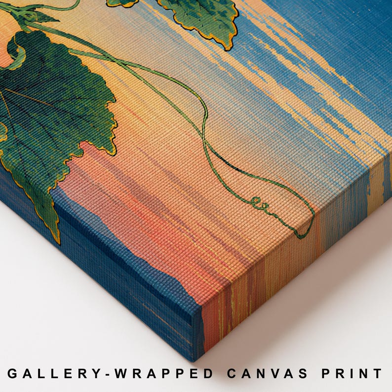 Japanese Tree Sunset Background Japanese Botanical Sunset Panoramic Canvas Wall Art - Etsy