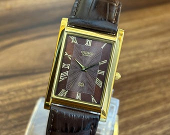 Rare Seiko Arc Quartz 1220-5400 | Gold-tone Japanese Tank Dress